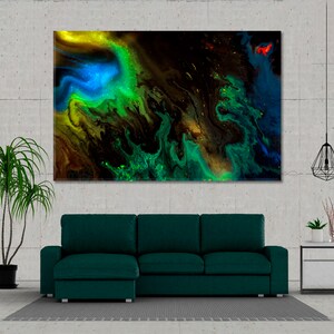 Bright Modern Abstract Large Wall Decor Canvas Print, Abstract Vivid Art, Abstract Wall Artwork, Colorful Tender Art, Creative Art For Home