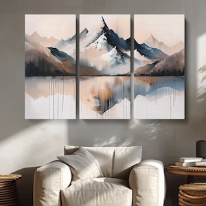 Abstract Mountain Canvas Print, Modern Mountain Wall Art,  Minimalist Mountain Decor, Abstract Mountain Artwork, Mountain Picture Print