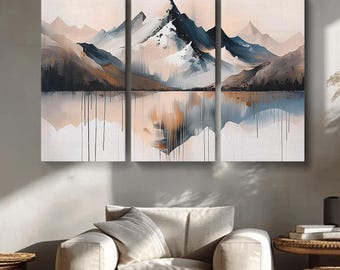 Abstract Mountain Canvas Print, Modern Mountain Wall Art,  Minimalist Mountain Decor, Abstract Mountain Artwork, Mountain Picture Print