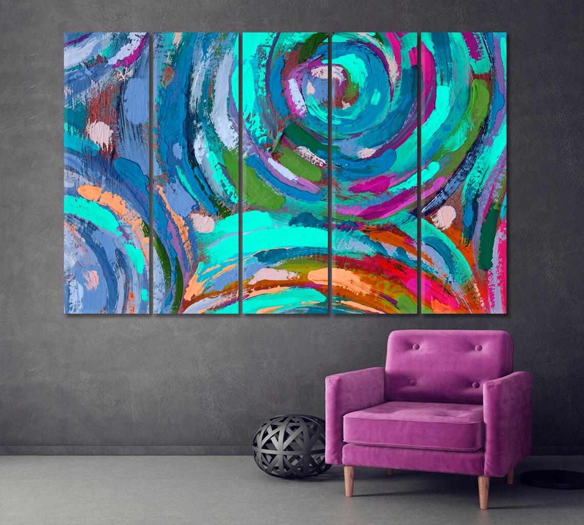 Abstract Creative Bright Painting Canvas Print Multicolor - Etsy UK
