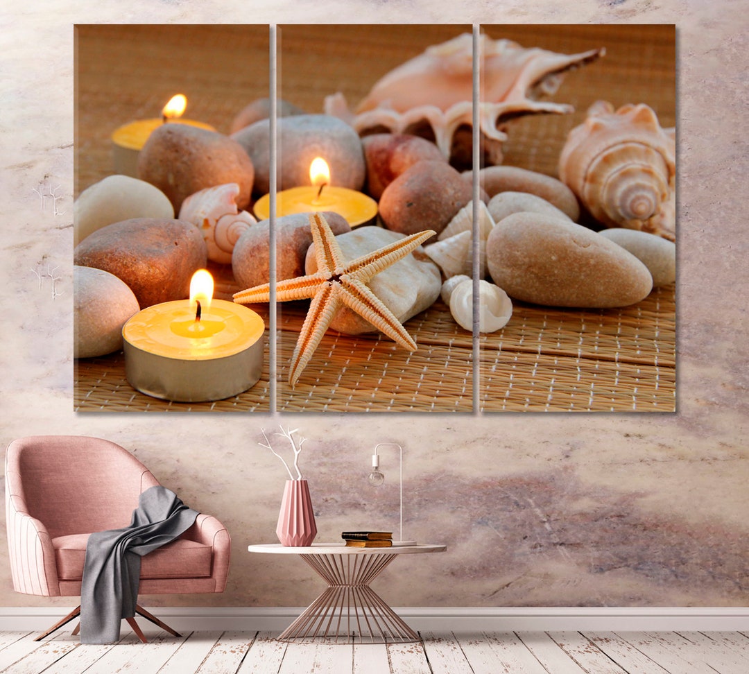 Large Wall Art, Spa Set Wall Decor, Multi Panels Canvas, Set Relaxing