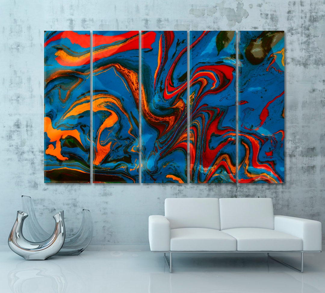 Vibrant Abstract Modern Art Canvas Print Abstract Wall Art Etsy UK