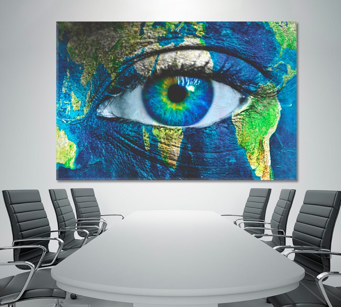 Human Eye Wall Art, Metaphor Planet Earth Blue Human Eye Canvas Print Large Wall Art, Spiritual Eye Art, Eye Abstract Modern Art Wall Decor