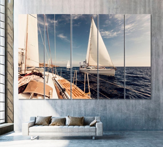 Open Sea Sailing Ship Wall Decor Sailing Boat Wall Art Etsy