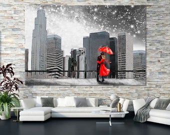 Milky Way| New York Canvas Print Wall Art Home Décor, Skyscrapers Sky Wall Art, City Space Landscape, Lovers Poster Print, Large Trendy Art