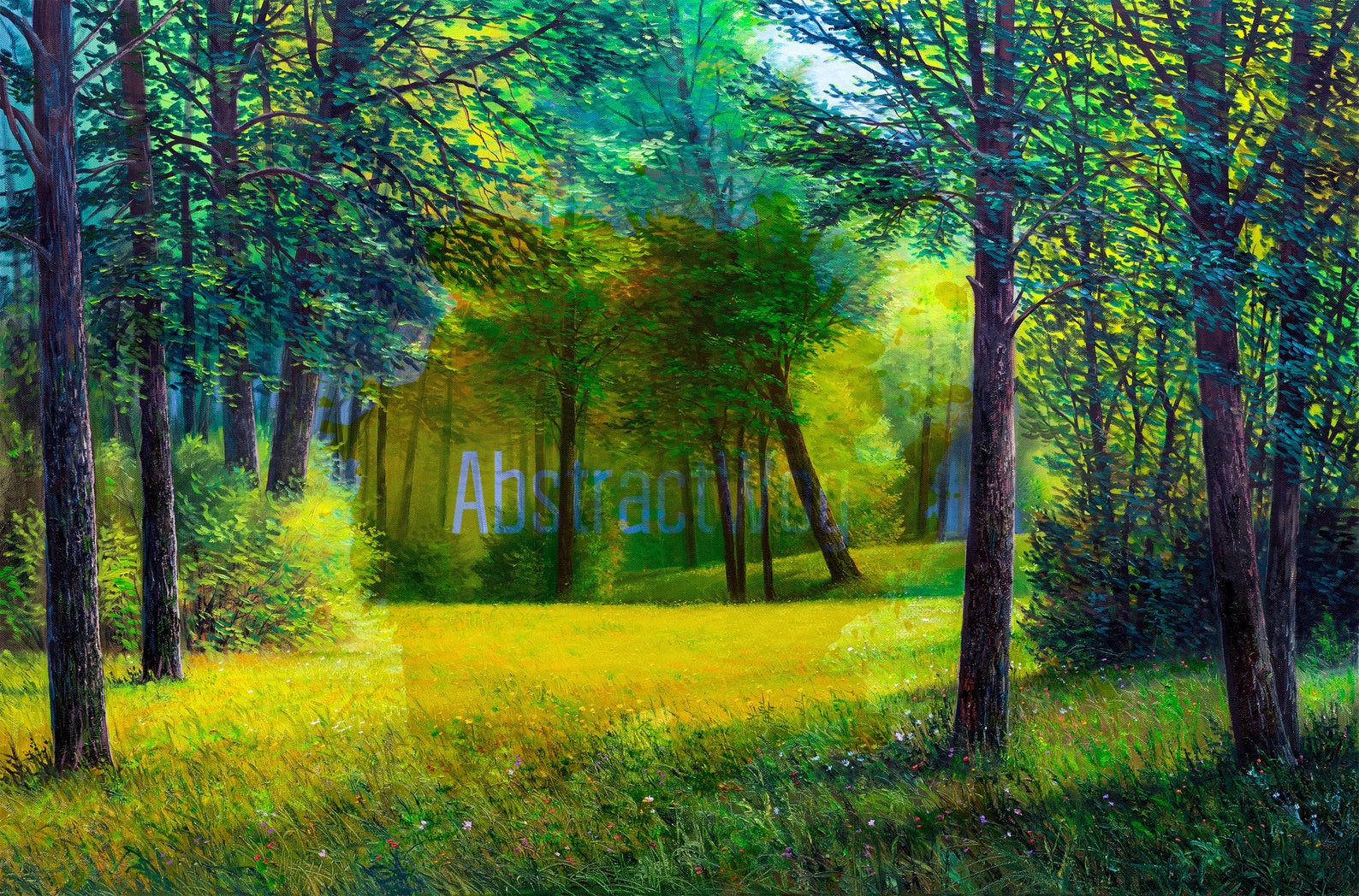 Forest Beautiful Landscape Wall Decor Colorful Summer Etsy