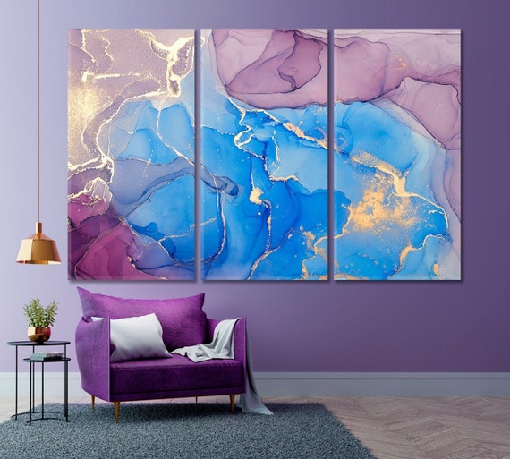 Marble Canvas Print Large Wall Décor Interior Gift Abstract Etsy