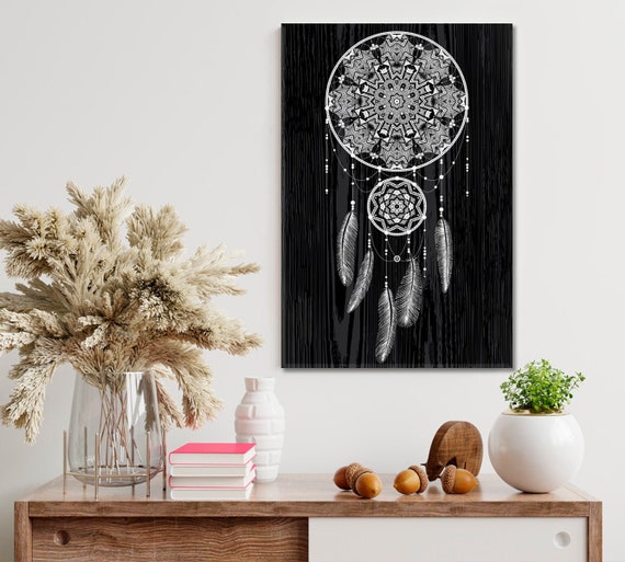 Dream Catcher Art Canvas Print, Native American Indian Talisman