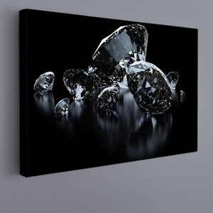 Large Diamond Wall Art - Diamonds Canvas Print, Diamond Wall Decor For Jewelry Store, Luxury Diamond Art, Gift for Jeweler, Contemporary Art