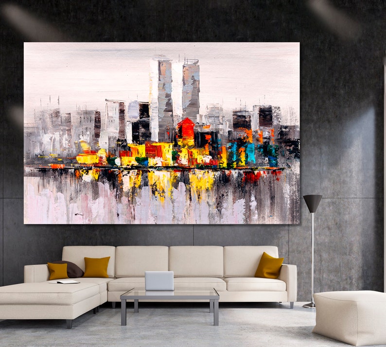 NY Skyline Large Wall D\u00e9cor For Home View Of New York American City Art Decor US Skyscraper Wall Panels New York City Canvas Print