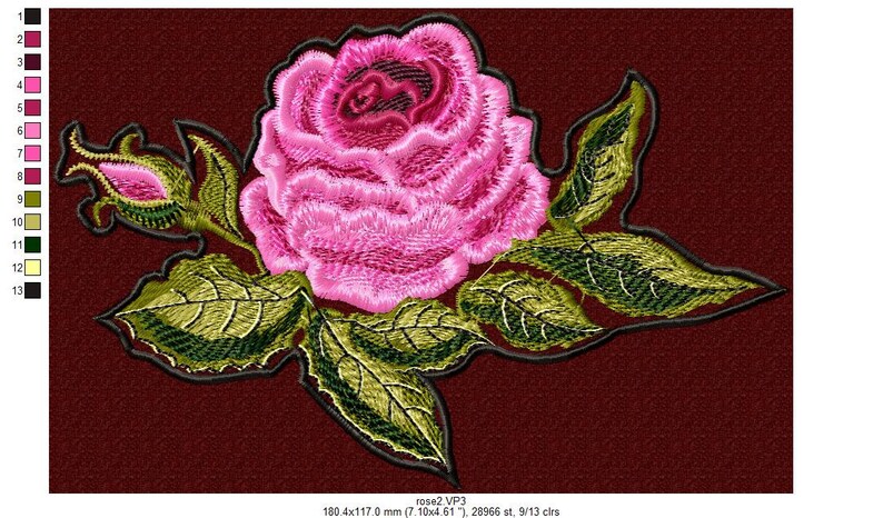 Rose embroidery design