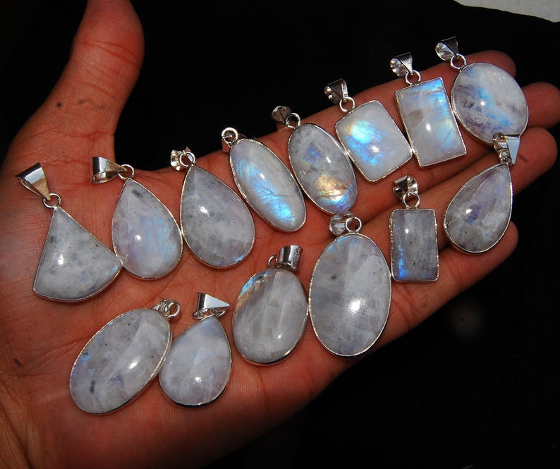 Bulk Sale ! 100 PCs Moonstone,Amethyst /& Mix Gemstone .925 Silver Plated Rings