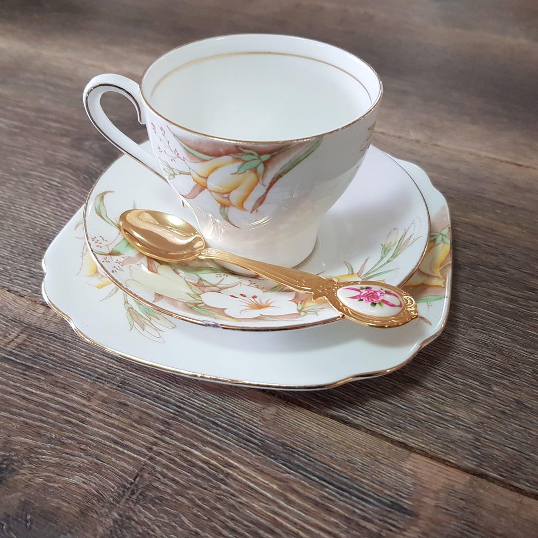 Bell Fine Bone China Tea Set With Gold Teaspoon - Etsy