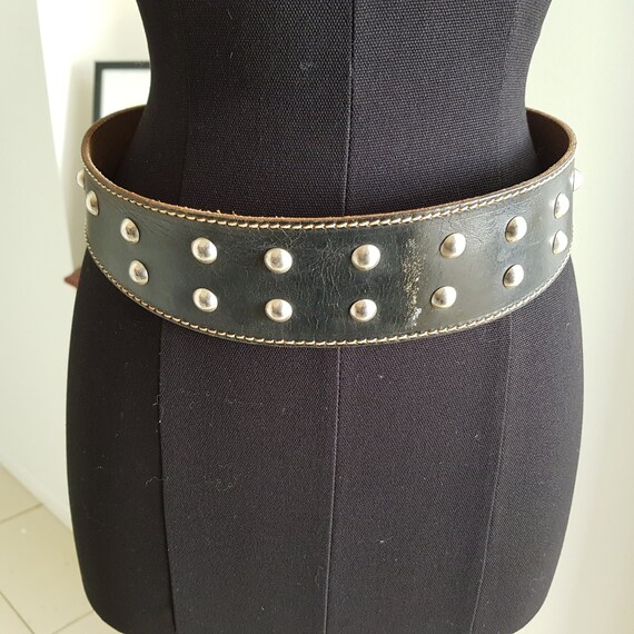 Black Studded Leather Belt 1950's