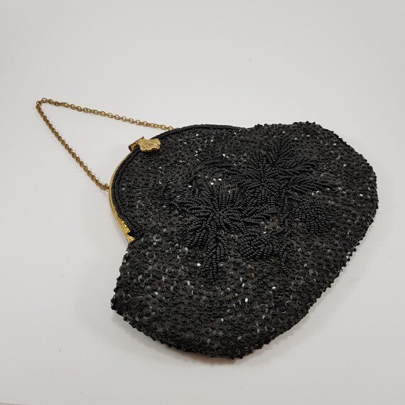 Beaded Black Handbag or Evening Bag 1950's