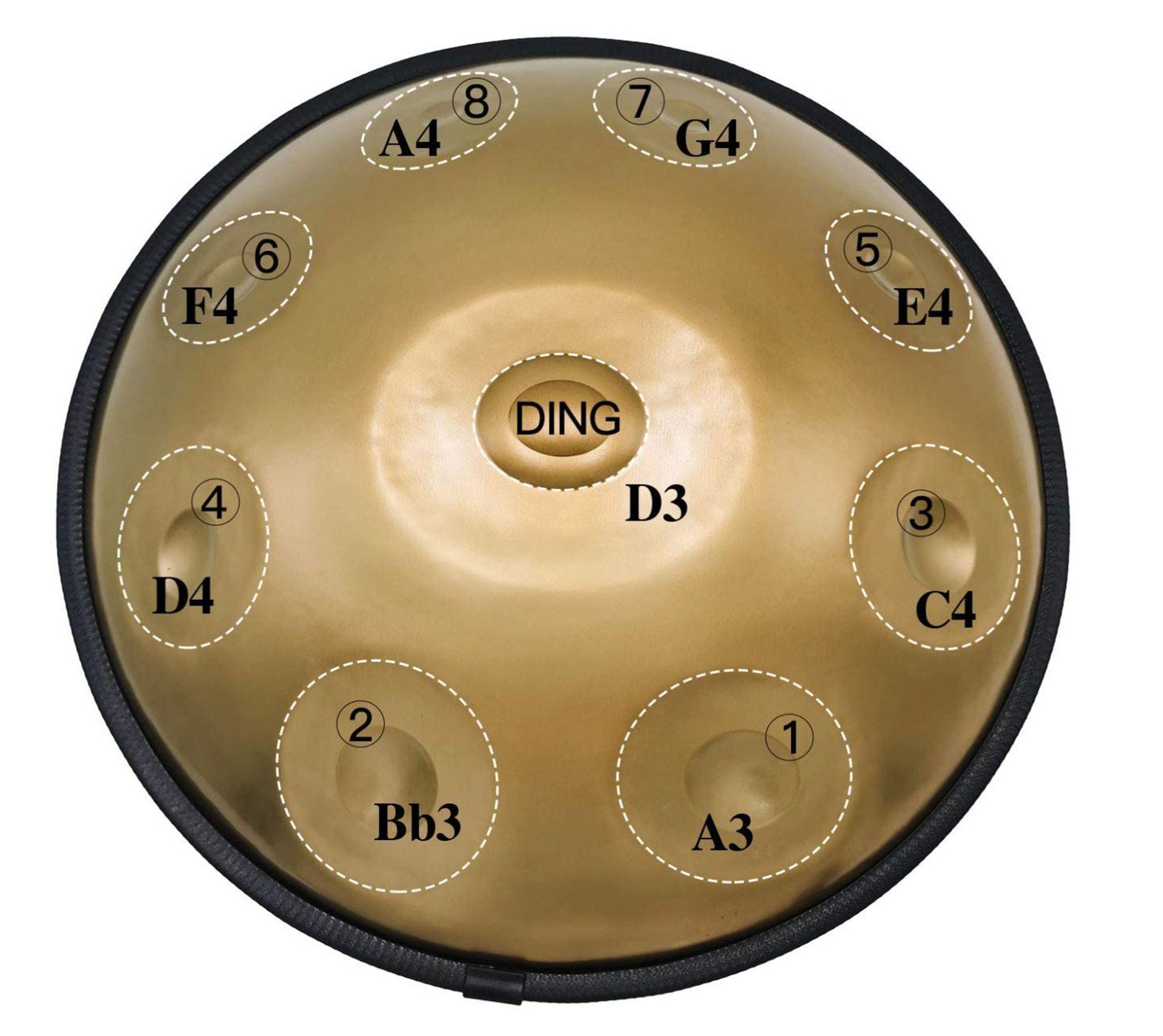 Handpan Drum 22 Zoll d Minor 9 Noten 440 Hz Pantam mit Etsy