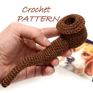 PATTERN Smoking Pipe crochet,  Realistic Pipe Crochet Tutorial, Theater Prop, Photo Prop for Baby, DIY Amigurumi Tutorial Step-By-Step