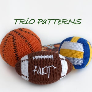 PATTERNS Häkelsport-Set, DIY Amigurumi-Ballmuster, handgemachtes Baby-Geschenkpaket, Häkelsportlerkollektion, anpassbare Häkelbälle