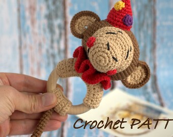 Monkey Rattle Crochet Pattern: Amigurumi Baby Toy DIY