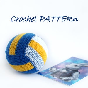 PATTERN Volleyball toy, Crochet Rattle ball, Baby photo shoot props, Sport toy, Montessori newborn toy, Play gym, Amigurumi crochet toys