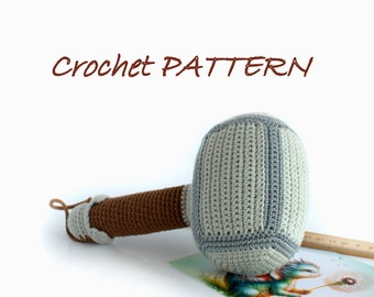 Thor's Hammer Crochet Pattern: Mjolnir Superhero Toy (PDF Pattern)
