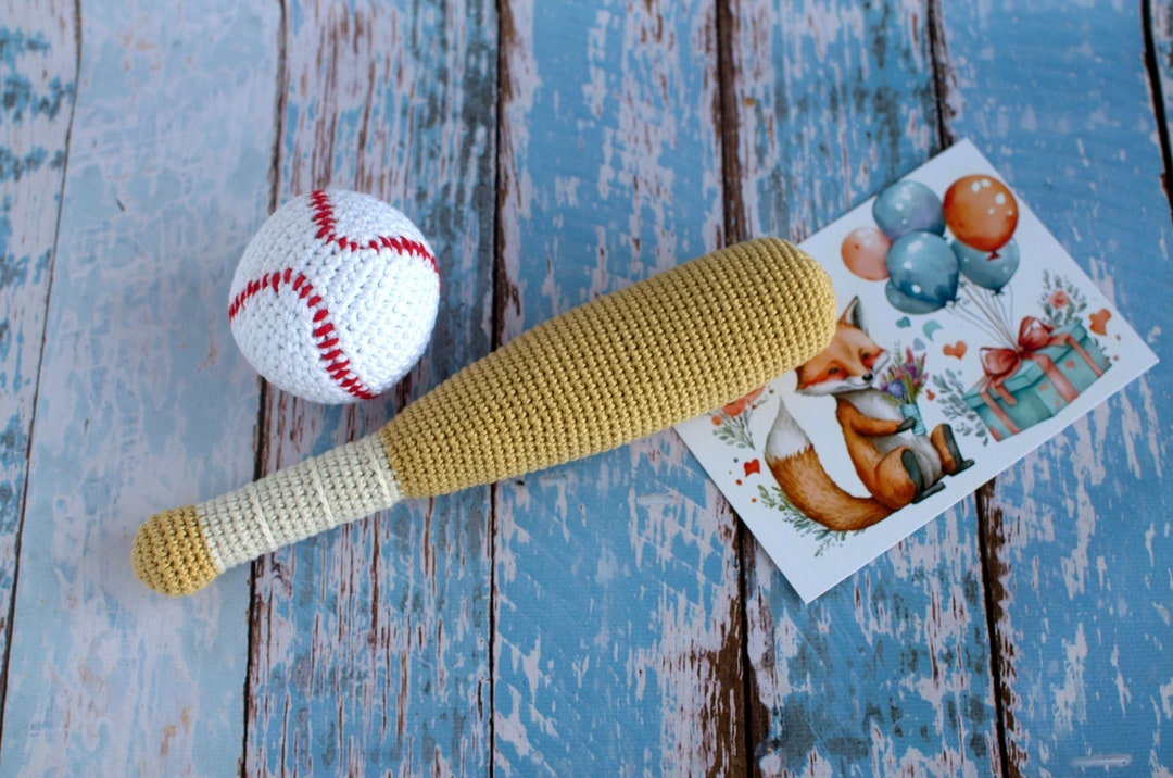 Crochet Baseball BAT and BALL, Sports Themed Baby Toy, Newborn Set