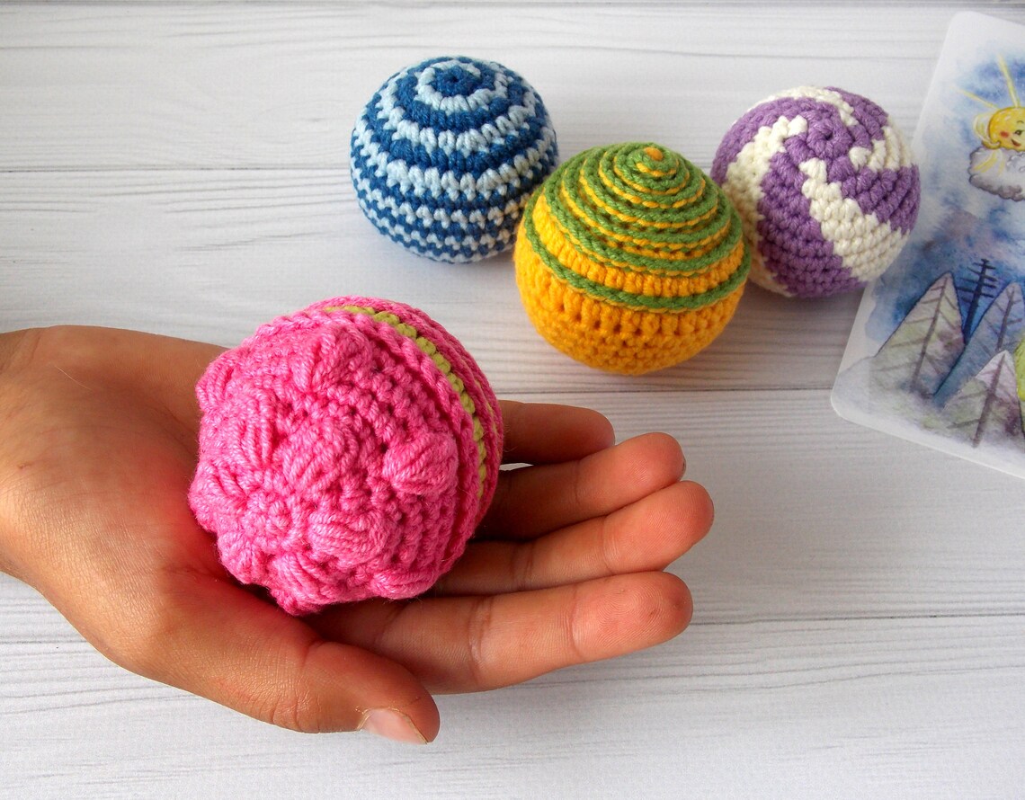 Crochet balls set Developing balls for hands Children's Etsy