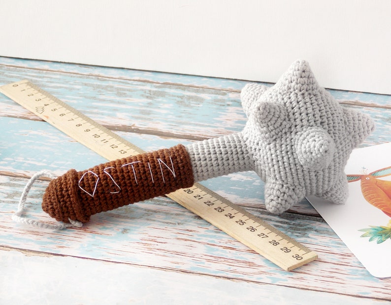 Crochet Weapon Morningstar Baby Cotton Rattle Inventory for a Etsy