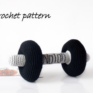 PATTERN Crochet barbell Weight lifting Fitness with mom Children's photo shoot Barbell plush Amigurumi pattern Crochet Tutorial