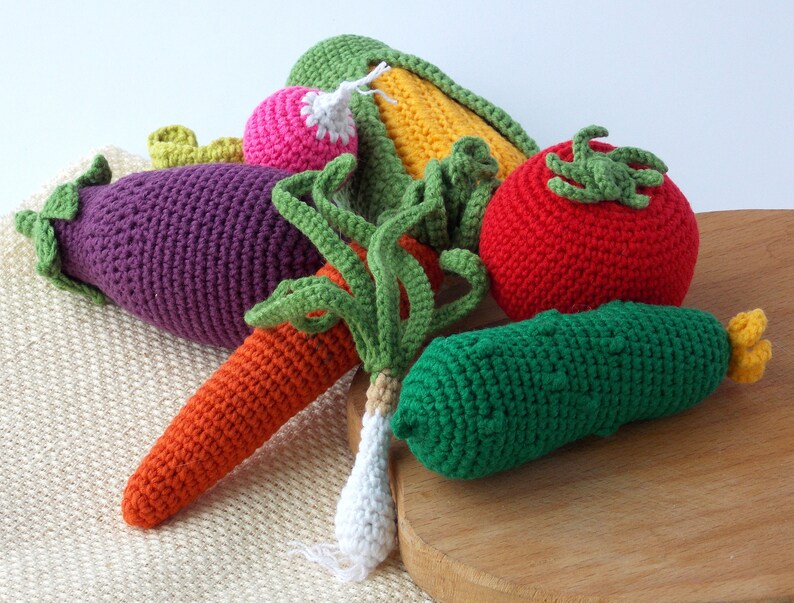 1 pc+ Crochet Cucumber Rattle Tactile toy Soft food Learning toys Veggies Montessori Toys Teether teeth Newborn basket Easter