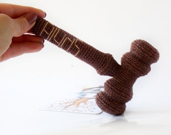 Crochet Gavel Small hammer Baby cotton rattle Judge's hammer Inventory for a children's photo shoot  Educational toys Independence gift