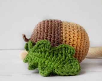 Crochet acorn Souvenir Montessori newborn Stroller crib Play gym hanging toy Baby car seat toys accessories 6 month Scandinavian Style Toy