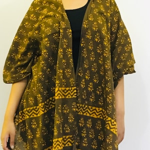 Handblock bedruckte Bio-Baumwolle Stola: Boho indischer Sarong Wrap
