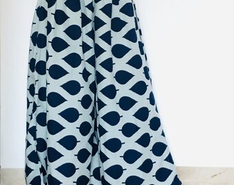 Block Print Wide Leg Palazzo Pants: Cotton Modal Blend, Free Size