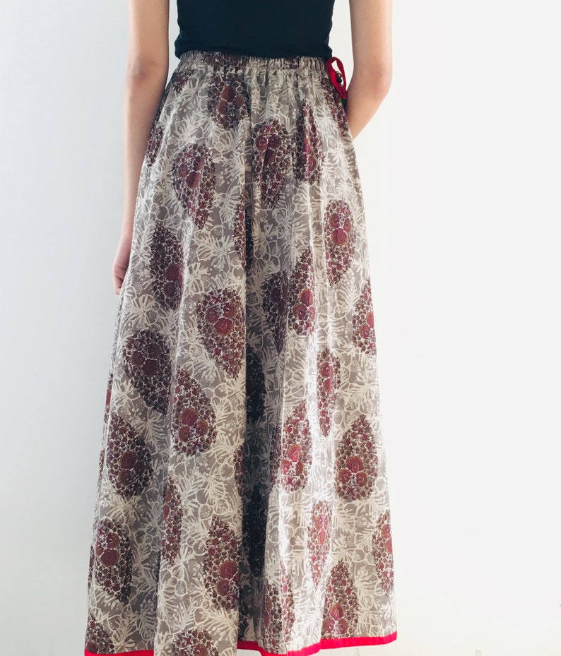 Indian Cotton Skirt A-Line Skirt Long Ethnic Beach wear Maxi Skirt for Women