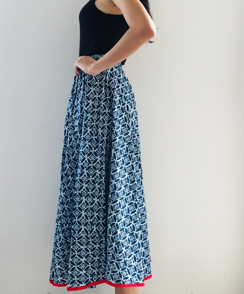 Indian Cotton Skirt A-Line Skirt Long Ethnic Beach wear Maxi Skirt for Women