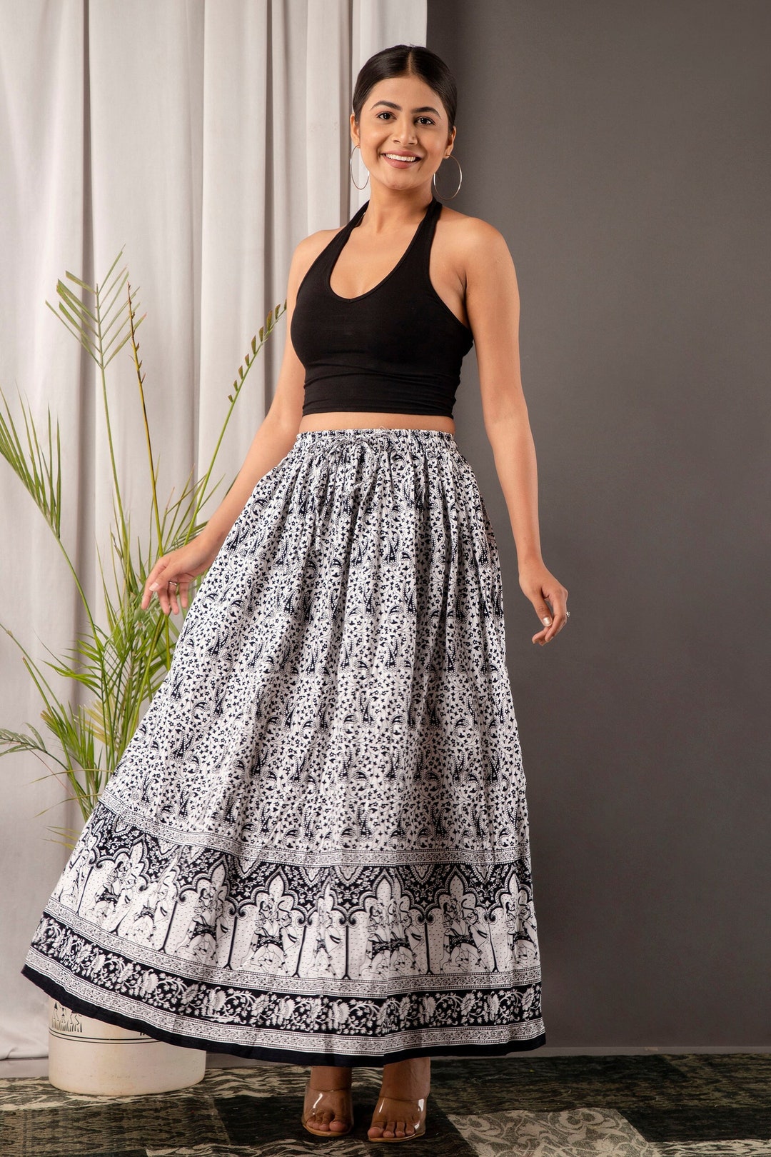 スカート Printed Cotton Long Skirt FOULARD38 PRINTED COTTON 61LoXGmrBiL._UY1100_.jpg