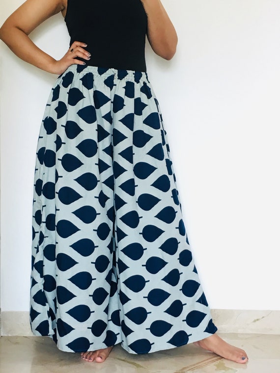 Handmade Indigo Indian Block Print Palazzo Pants / Wide Leg Palazzo Pants / Indian  Yoga Pants/ Cotton Palazzo Indian Trousers/ Gift for Her -  Canada