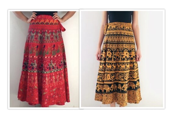 Etsy wrap around skirt cheap