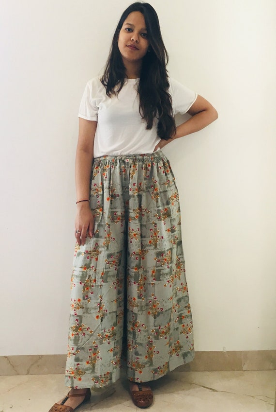 Flared palazzo pants online cheap