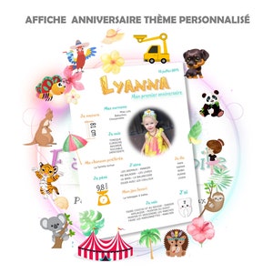 1 year baby birthday poster with photo - custom theme