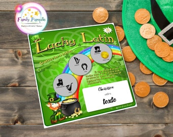 carte à gratter "Lucky Lutin" - texte personnalisable toutes occasions : mariage - grossesse - parrain - marraine - témoin - cadeau...