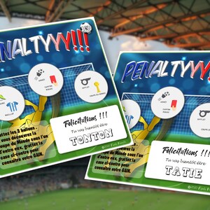 carte à gratter "Penaltyyy!!!" - texte personnalisable toutes occasions : mariage - grossesse - parrain - marraine - témoin - cadeau... image 8