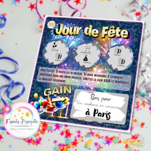 carte à gratter "Jour de Fête" - texte personnalisable toutes occasions : mariage - grossesse - parrain - marraine - témoin - cadeau... image 2