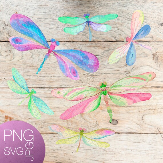 Download Dragonfly Svg Watercolot Svg Watercolor Dragonfly Bright Etsy