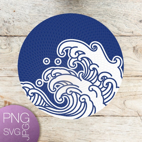 Download Wave Svg Kanagawa Svg Kanagawa Wave Svg Wave Design Svg Round Etsy