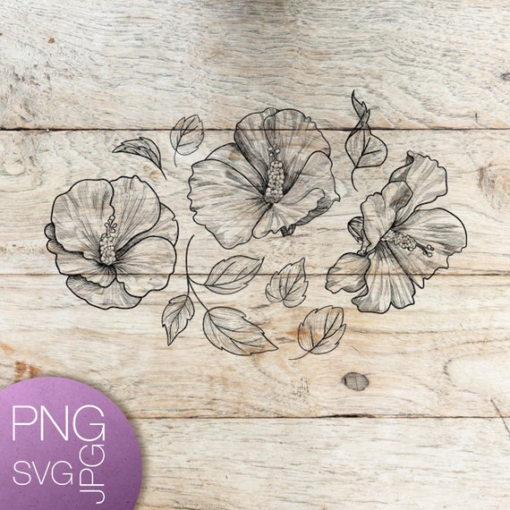 Flower svg black and white svg floral svg floral design svg | Etsy