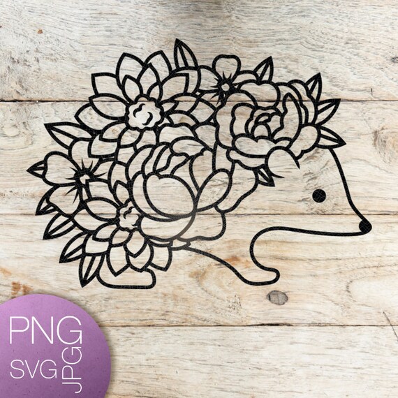 Download Floral Hedgehog Svg File Flowers Svg Png Jpg Shirt Cut File Etsy