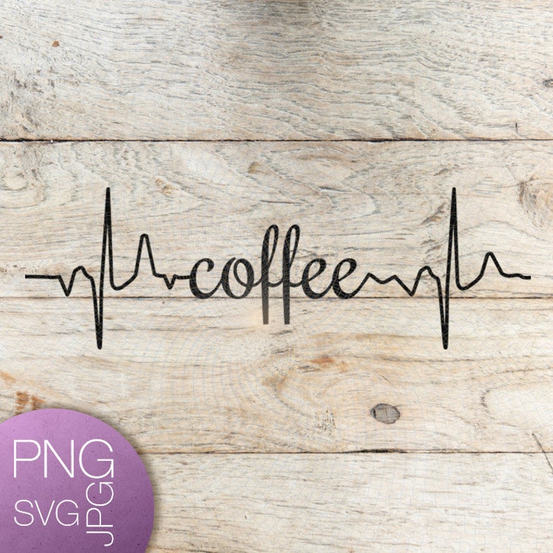 Download Coffee heartbeat svg print file SVG/PNG/JPG instant ...