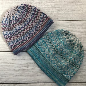 4 ply Fair Isle Hat Knitting Pattern, digital download